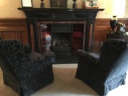 Fireplace with chairs